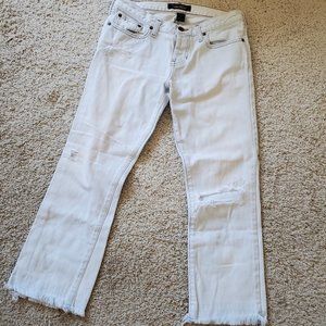 ABERCROMBIE & FITCH Acid Wash Distress Boyfriend Low Cropped Pants Womens 2